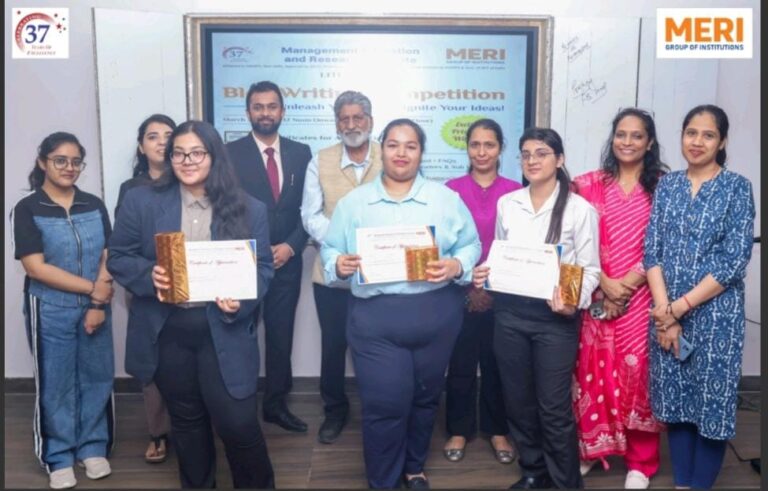 MERI के लिटरेरी क्लब ने आयोजित की रोमांचक ब्लॉग लेखन प्रतियोगिता, छात्रों की रचनात्मकता को मिला मंच
