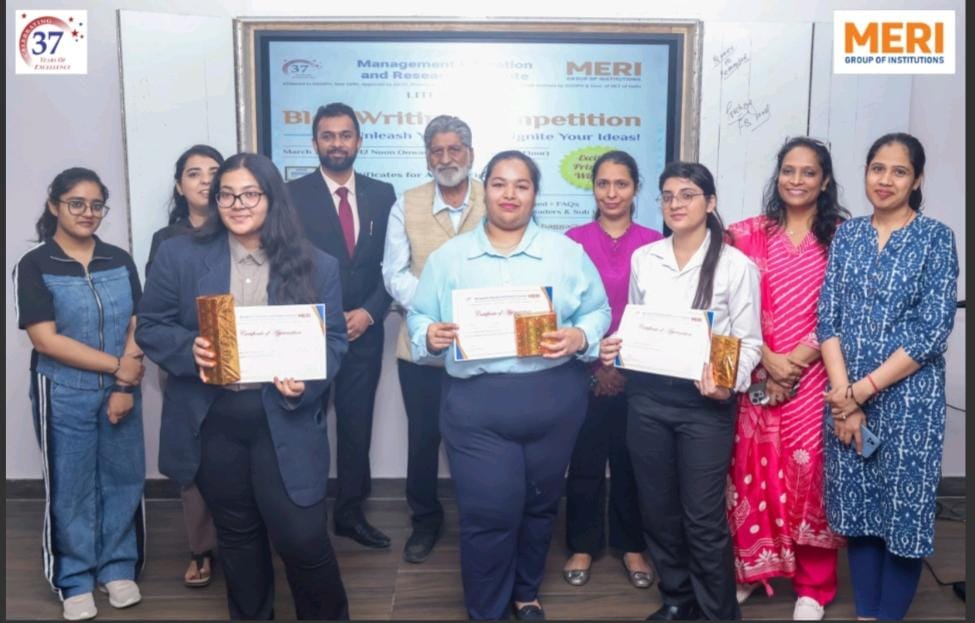 MERI के लिटरेरी क्लब ने आयोजित की रोमांचक ब्लॉग लेखन प्रतियोगिता, छात्रों की रचनात्मकता को मिला मंच
