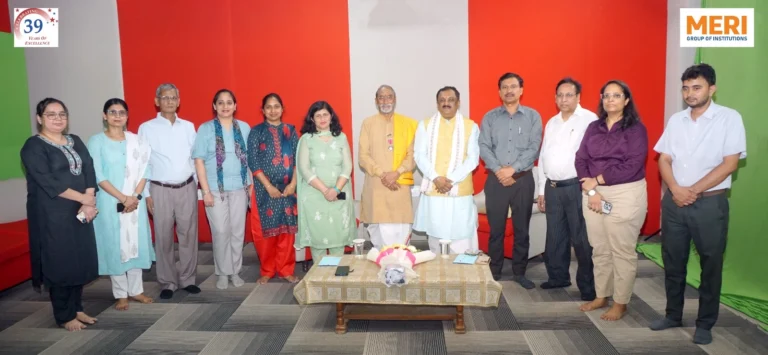 पद्म श्री से सम्मानित प्रो. वेम्पति कुटुम्बा शास्त्री का एमईआरआई कॉलेज में स्वागत